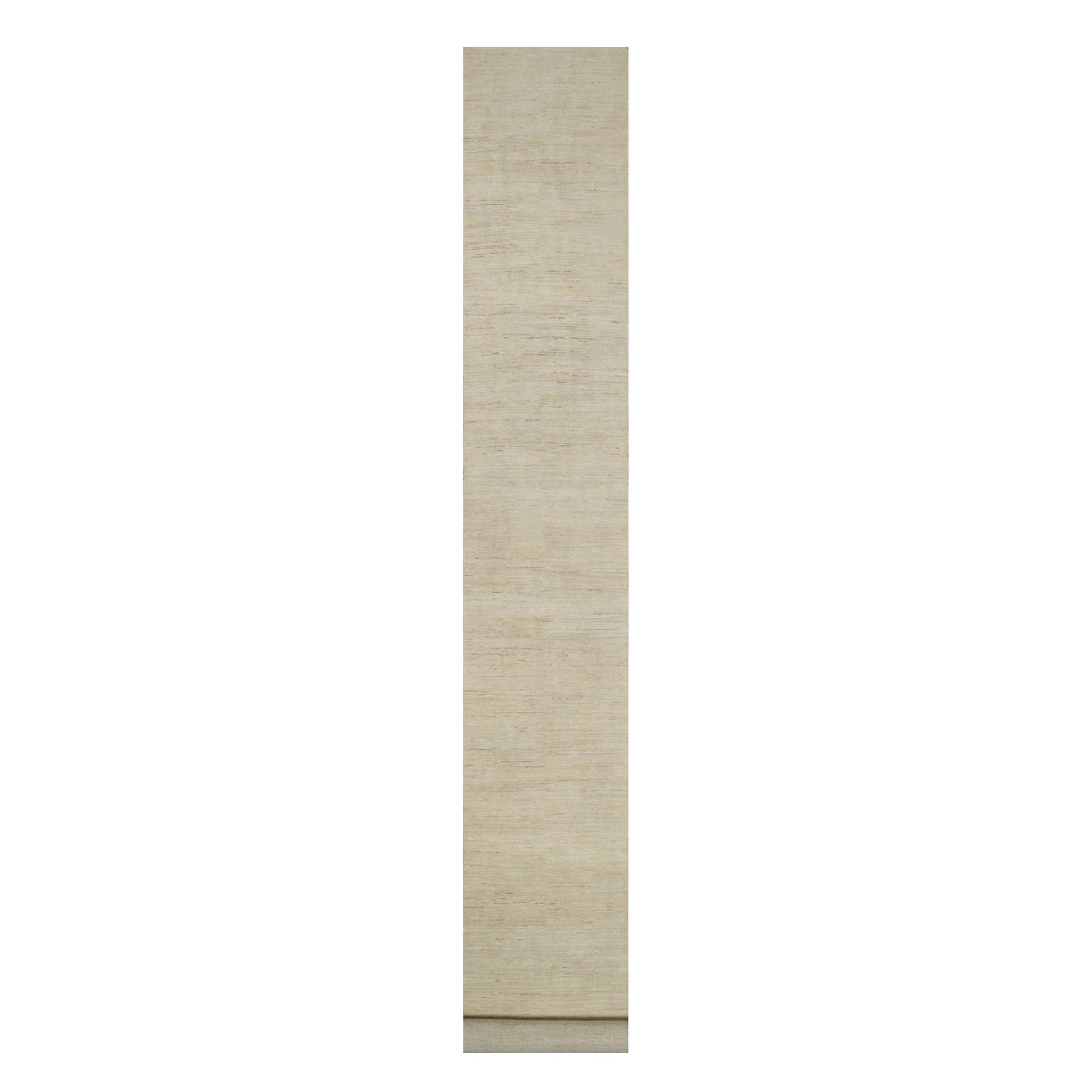 Chiffon White, Pure Wool, Modern, Plain Design, Lori Buft Gabbeh, Thick and Plush, Hand Knotted, XL Runner, Oriental Rug